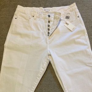 Good American Good Curve Skinny Crop White Jeans